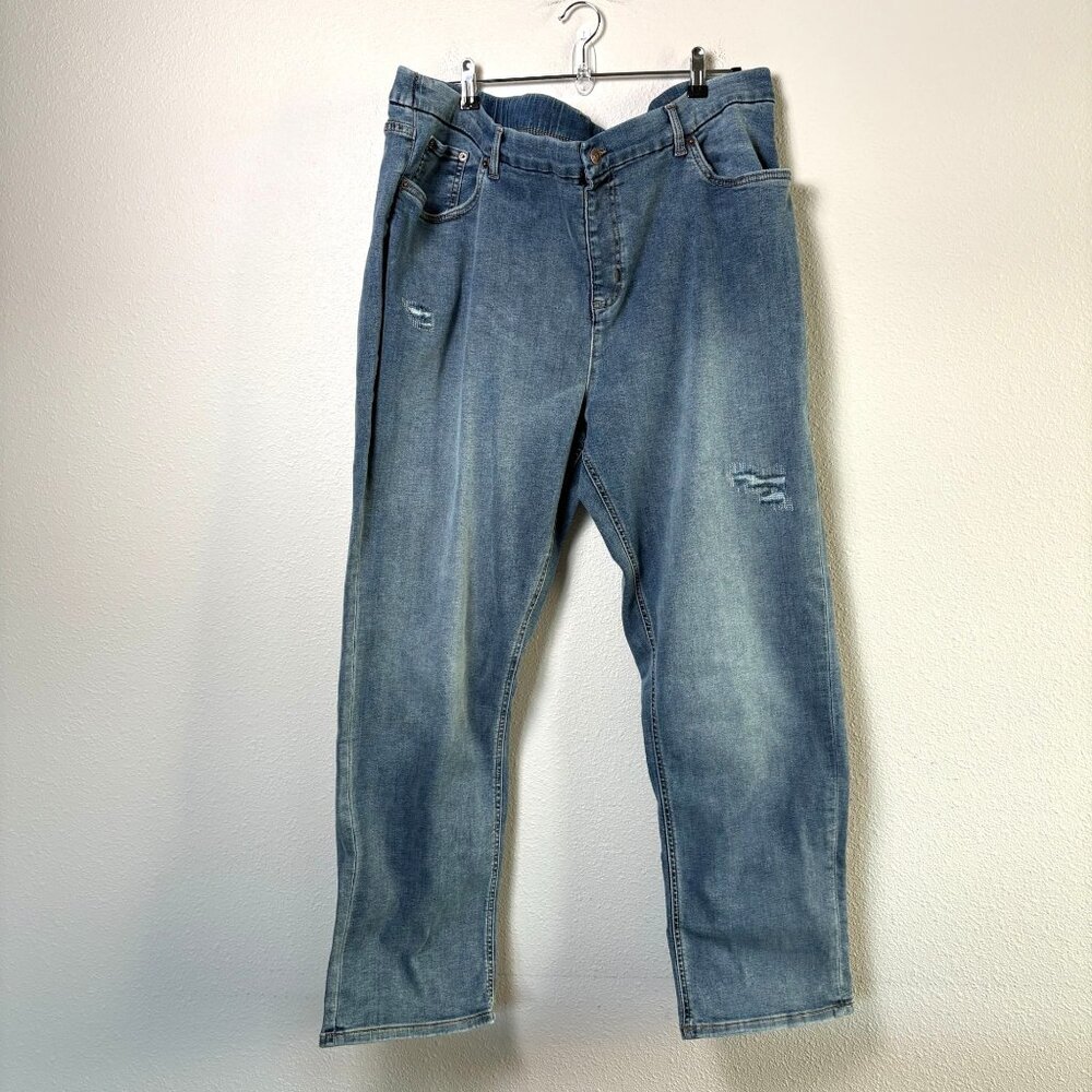 Denim & Co Canyon Retreat‎ Pull On Denim Jean Size 26W Blue Stretch A520631 NWT